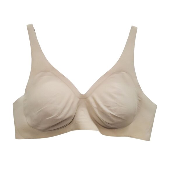Knix Revolution V-Neck‎ Warm Sand Nude Seamless Invisible Wireless Bra Size XL - Picture 1 of 8